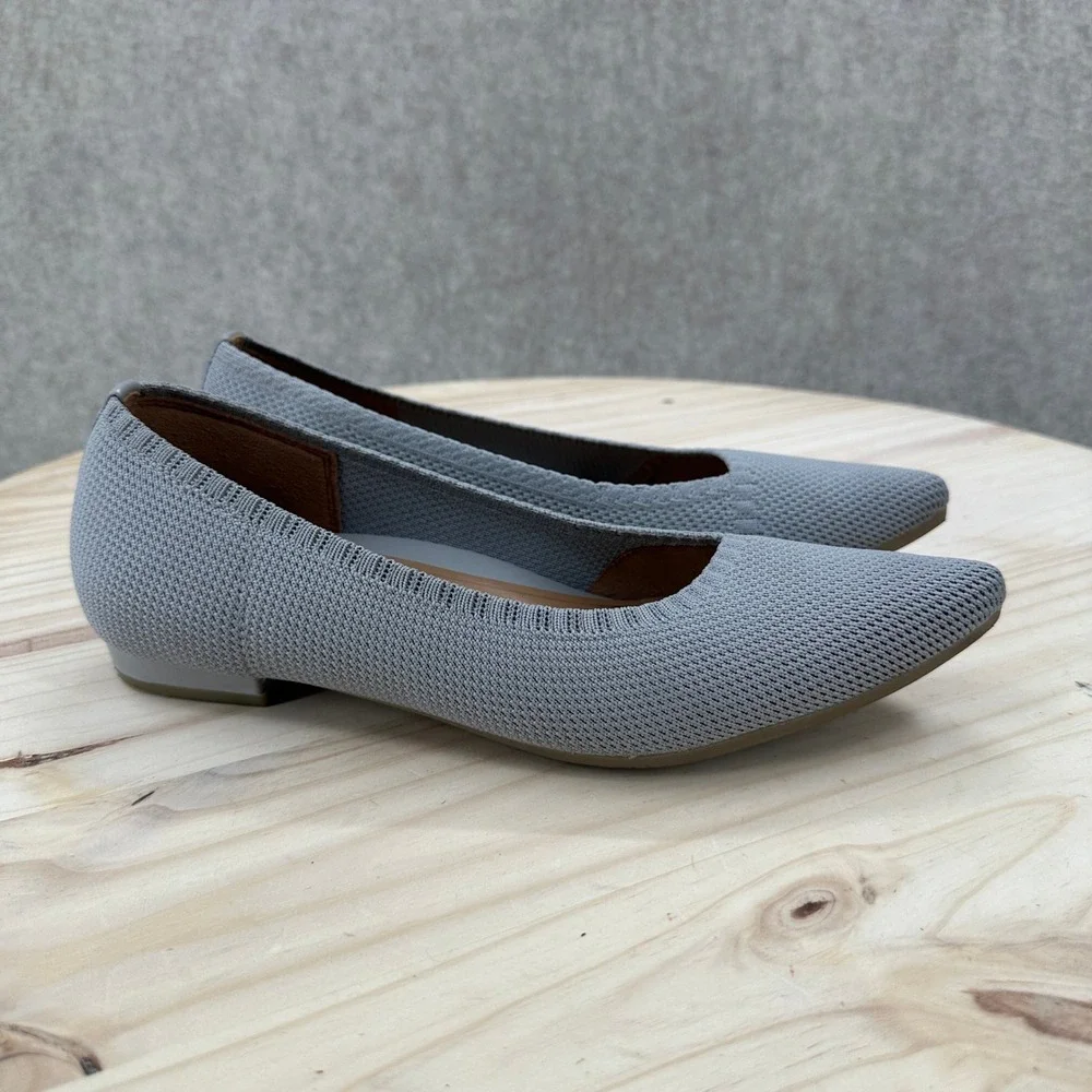 Vionic Dahlia Knit Pointed Toe Ballet Flats 9 Pointed Toe Slip On Comfort Shoes